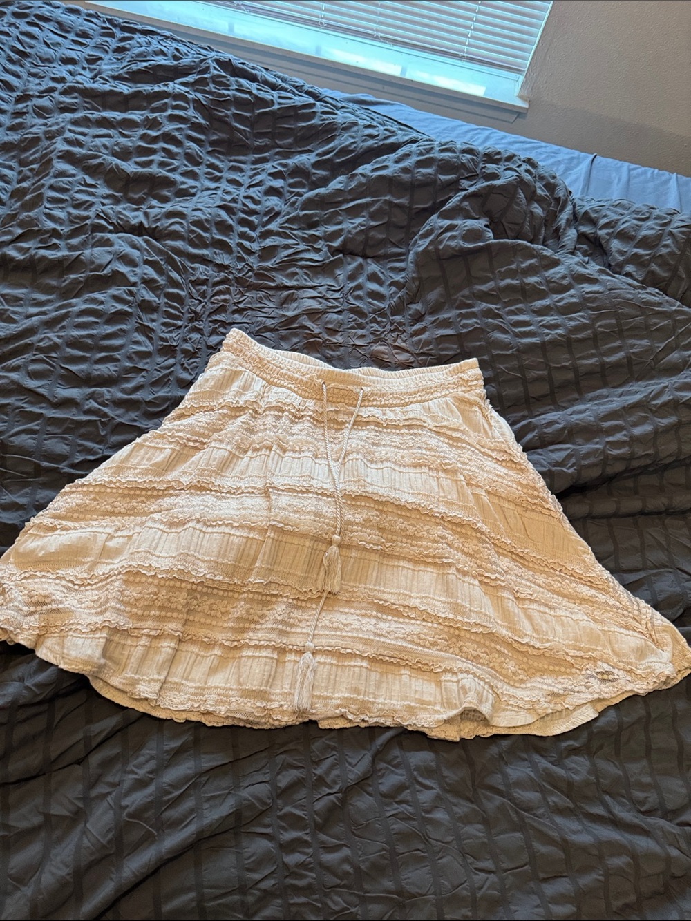 torrid Cream Tiered Lace-Trim Circle Skirt